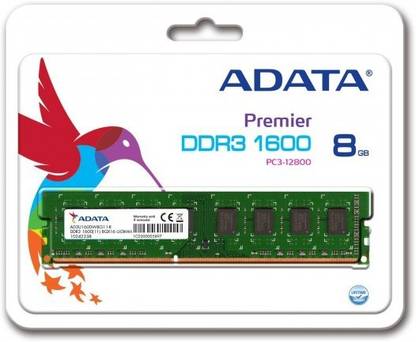 ADATA DDR3L Desktop DDR3 8 GB (Single Channel) PC 8 GB (1*8) 1600 MHz DDR3 Low Voltage (ADDU1600W8G11-R)