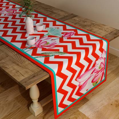 SEJ BY NISHA GUPTA Red, White, Pink 121.92 cm Table Runner