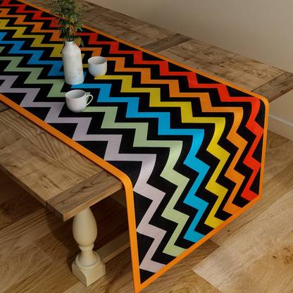 SEJ BY NISHA GUPTA Black, Red, Yellow 121.92 cm Table Runner