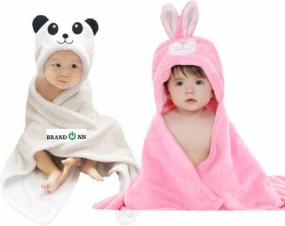 BRANDONN White, Pink Free Size Bath Robe