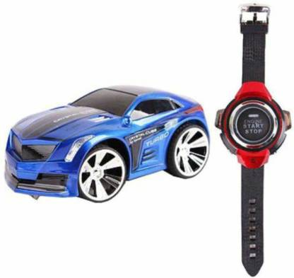 ROSE Powerful 2.4Ghz Voice Command Smart Watch Controlled High Speed RC Race Car with LED Head Lights (Blue)