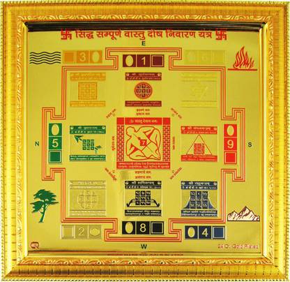 estore shri sampoorn sampurna vastu dosh nivaran yantra 19 x 19 cm Wooden Yantra