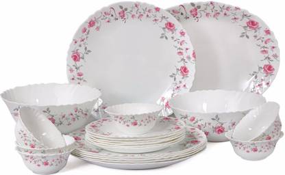 cello Pack of 21 Opalware Imperial Rose Fantasy Dinner Set