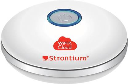 Strontium Strontium Mobile WiFi Cloud Portable Media Hub (White) Wireless Router 2.4 GHz 150 Mbps Wifi Speed Dual Band Internal Antenna Access Point Mode
