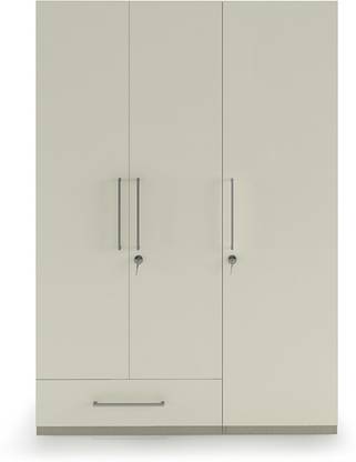Urban Ladder Reynold Wardrobe Set External drawer Engineered Wood 3 Door Wardrobe