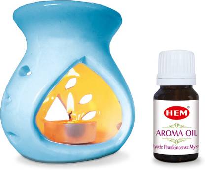 Hem Fresh Diffuser Set Mystic Frankincense Myrrh Aroma oil With Ceramic Diffuser Pot & Tea Light Candle