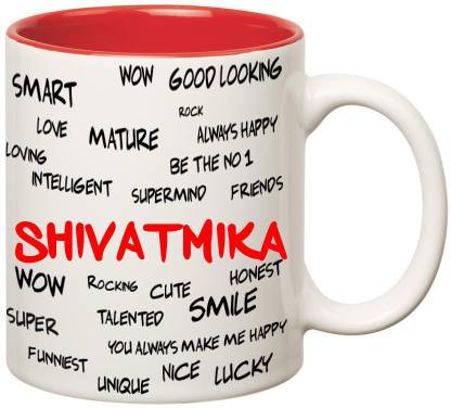 HUPPME Good Personality Shivatmika Inner Red Ceramic Coffee Mug