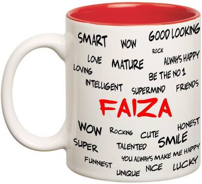 CHANAKYA Good Personality Faiza Inner Red Cofffee Name Ceramic Coffee Mug
