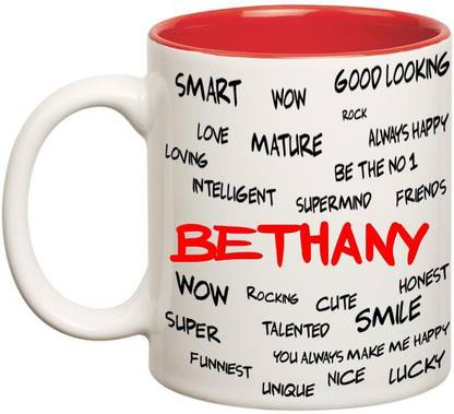 CHANAKYA Good Personality Bethany Inner Red Cofffee Name Ceramic Coffee Mug