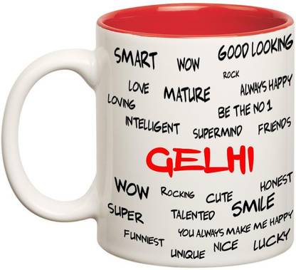 CHANAKYA Good Personality Gelhi Inner Red Cofffee Name Ceramic Coffee Mug