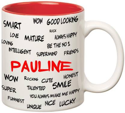 HUPPME Good Personality Pauline Inner Red Ceramic Coffee Mug