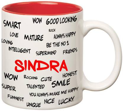 HUPPME Good Personality Sindra Inner Red Ceramic Coffee Mug