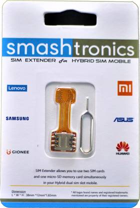 SMASHTRONICS - Hybrid dual sim slot adaptor - Avails You To Run dual SIM And Micro SD Sim Adapter