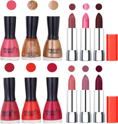 AROMA CARE Wholesale Rate Combo of Nail Polish and Rythm Lipstick 369