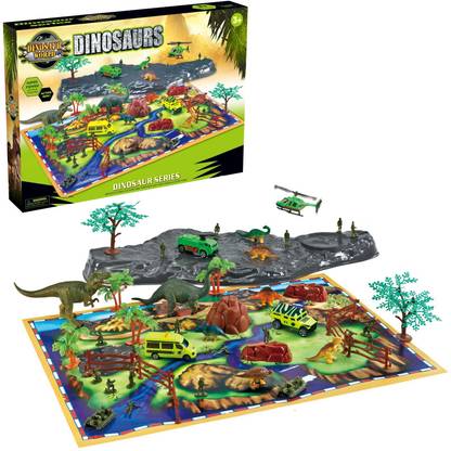 Toys Bhoomi Educational Prehistoric Dinosaur Animal Playset Toy Games with Play Mat For Fun Learning