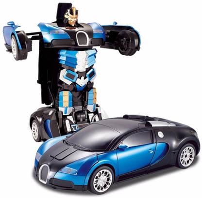 HALO NATION Remote Controlled Transformer Car - One Touch Deform Autobot - Bugatti Gold Edition (Blue)…