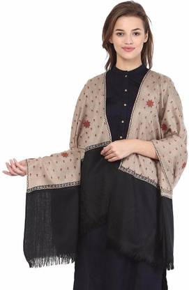 Pashtush Pure Wool Embroidered Women Shawl