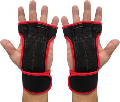 KOBO Exercise Weight Lifting Grippy Hand Protector Padded For Cross & Functional Training With Wrist Support Gym & Fitness Gloves
