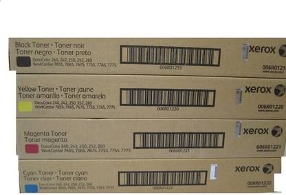 Xerox DC 250 TONER CARTRIDGE (USE 220 MACHINE ) Black + Tri Color Combo Pack Ink Toner