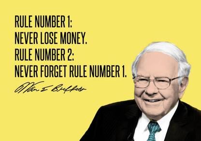 Warren Buffett - Motivational Quotes - VALUE INVESTING - Rule No 1 Never Lose Money Rule No 2 Never Forget Rule No 1 - Premium Quality Poster Paper Print