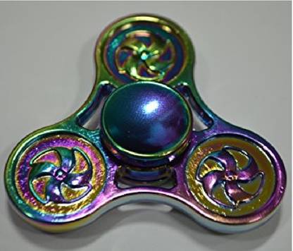 PREMSONS Metallic Rainbow Fidget Hand Spinner Toy, Spin Time: 4-6 Minutes- Rainbow Color