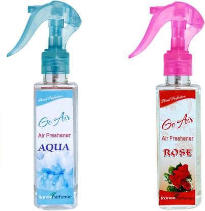 Go Air Lotus, Breeze Spray Car/Home and Office Perfume 200ml - Aqua and 200ml Rose