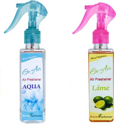Go Air Grape, Ice Spray Car/Home and Office Perfume 200ml - Aqua and 200ml Lime