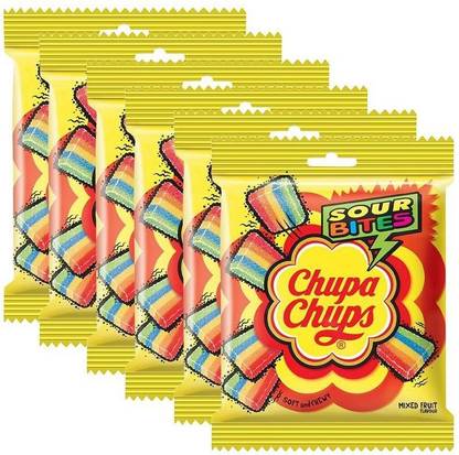 Chupa Chups Sour Bites Chewy Toffee Mixed Fruit Flavour