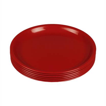JAYPEE Pack of 6 PP (Polypropylene) Le Dinner Qtr. Plate R Plain ,Maroon Dinner Set