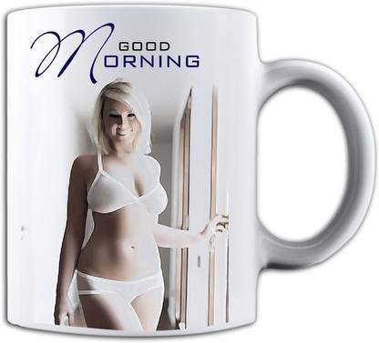 nAuGhTyHOt Sexy Lady with Good Morning Quotes Ceramic Coffee Mug