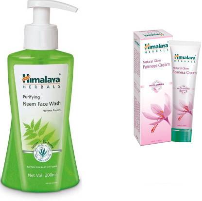 Himalaya Herbals Purifying Neem Face Wash, Natural Glow Fariness Cream