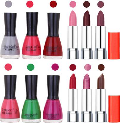 AROMA CARE Wholesale Rate Combo of Nail Polish and Rythm Lipstick 669