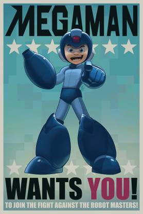 Megaman Poster Paper Print  (18 inch X 12 inch, Rolled) Paper Print