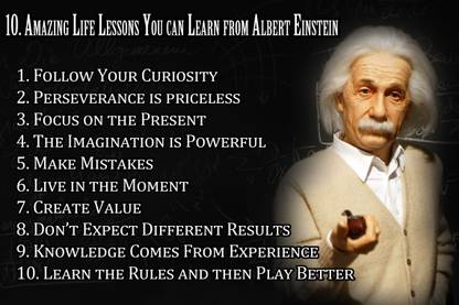 Albert einstein top ten quote Poster Paper Print  (18 inch X 12 inch, Rolled) Paper Print
