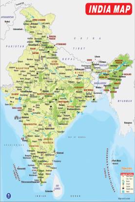 India map Poster Paper Print  (18 inch X 12 inch, Rolled) Paper Print