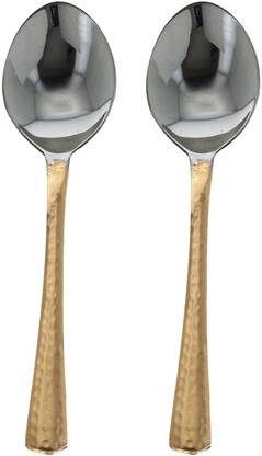TALUKA 8" Inch Copper Serving Spoons Set of 2 Indian Dinnerware Serveware Restaurant Hotel Gift Item Copper Serving Spoon Set