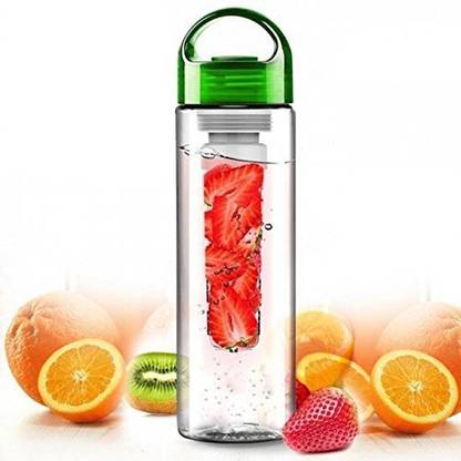 Saanveria Detox Water Bottle Pack of One,Transparent Plastic,Juice Bottle, Fruit Infuser Detox BPA Free Water Bottle, Sport Water Bottle, Juice, Iced Tea, Lemonade & Sparkling Beverages ,Fitness Bottle 750 ml Bottle