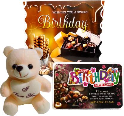 Siddhi Gifts Gift for girls - Birthday Greeting Card and Cute Soft Teddy With Birthday Quotation