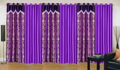 Stella Creations 275 cm (9 ft) Polyester Room Darkening Long Door Curtain (Pack Of 6)