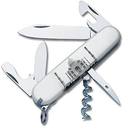 Victorinox Pockt Tool Spartan Cellidor 91mm, White(logo Taj Mahal) 6 Function Multi Utility Swiss Knife