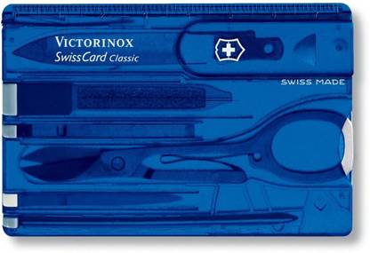 Victorinox Swiss Card Sapphire Blue Translucent Multi-utility Knife