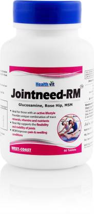 HealthVit Jointneed-RM Glucosamine, Rose Hip, MSM 60 Tablets