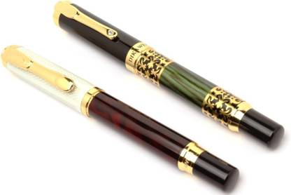 Ledos (PACK OF 2) ROYAL DESIGNER WITH GOLDEN TRIMS NEW Pen Gift Set