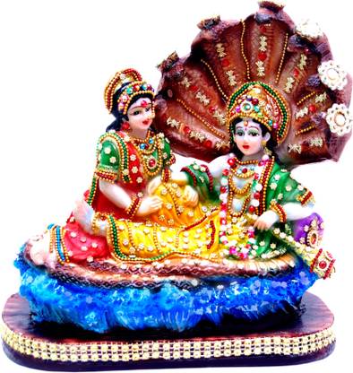 Hub N Art laxmi vishnu or laxmi narayana murti/idol statue gift items Decorative Showpiece  -  21 cm