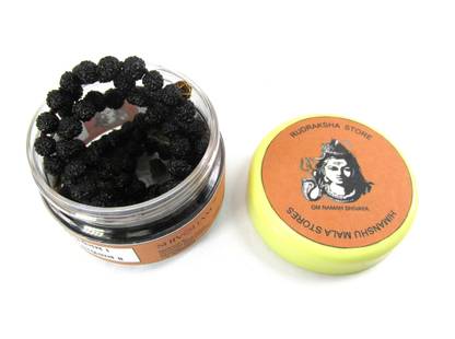 SHIVOHAM Mantra Siddha Shiva Rudraksha Mala Black Wood