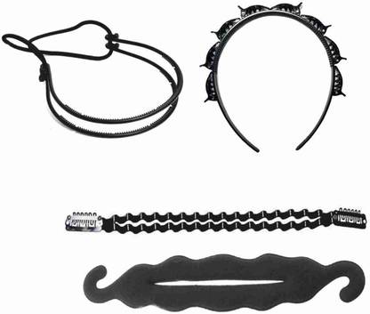 NAWAB Twist Styling Messy Bun Headband , Bun Maker , Plait Braider Headband & Bob Maker Hair Styling Tool (set of 4) Hair Accessory Set
