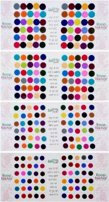 Roop Nikhar Big Bindi Bollywood Style Plain Colored Bindis Stickers, Plain Kumkum,Indian Multicolor Bindi,Round Bindi Stickers Forehead Multicolor Bindis