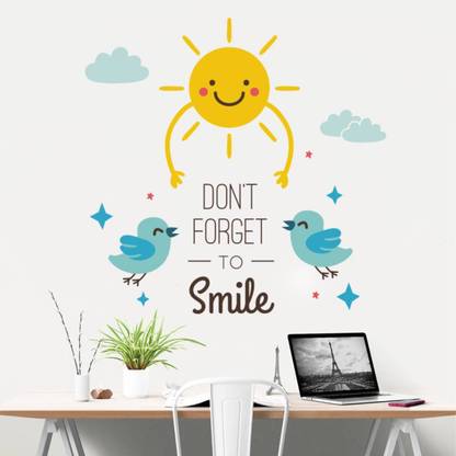 rawpockets 1 cm Don't Forget To Smile Self Adhesive Sticker