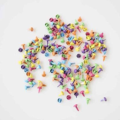 Metal Brad 200Pcs Mixed Color Paper Fastener For Scrapbooking Craft 8Mm,Bright