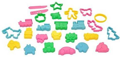 Yazycraft Dough Cutters -- Kids Cookie Cutters -- Play Doh Clay Cutters Animals And Objects Shapes -- Assorted Colors 26 Pcs --